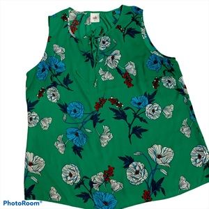 CAbi Primrose Wallpaper Print Sleeveless Top Large